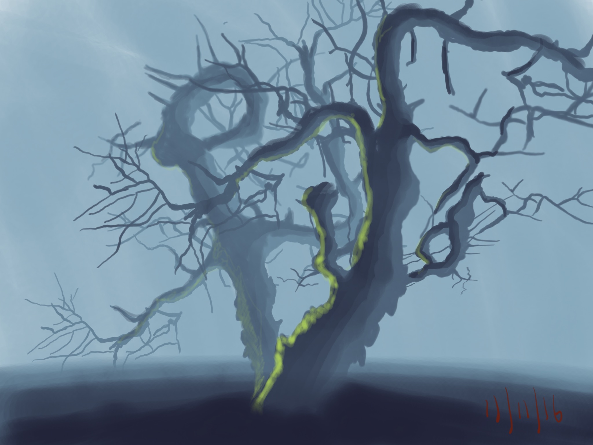 #gdpipeline daily challenge 11-11-16 "angry tree"