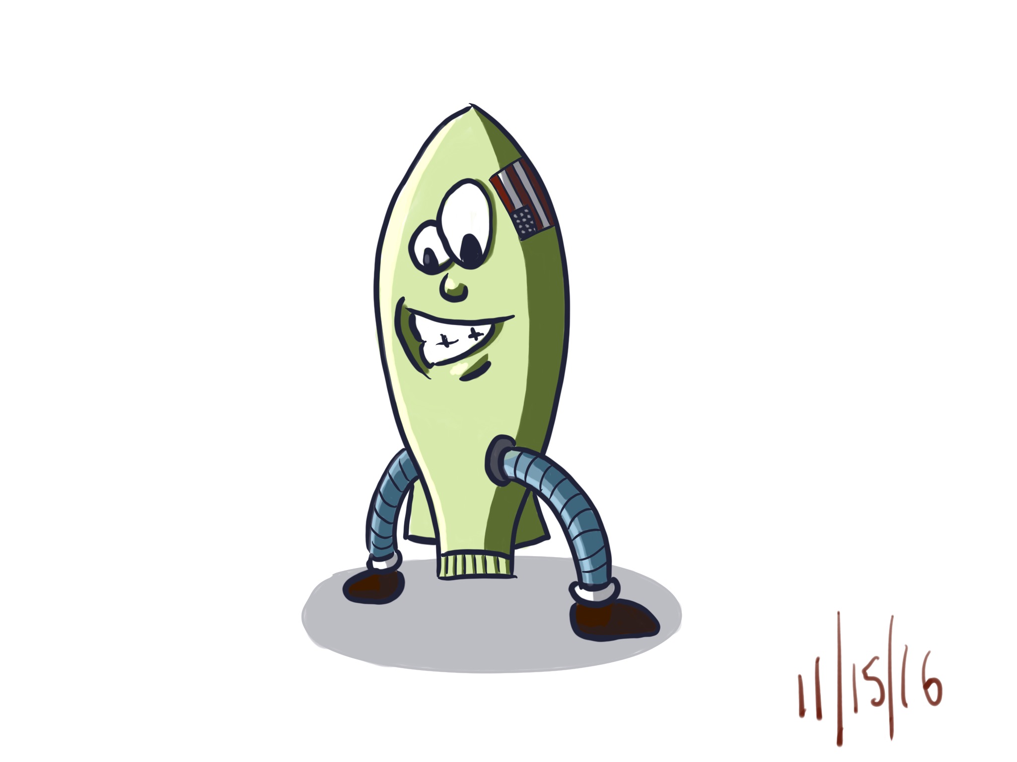 #gdpipeline daily challenge 11-15-16 "cartoony missile"